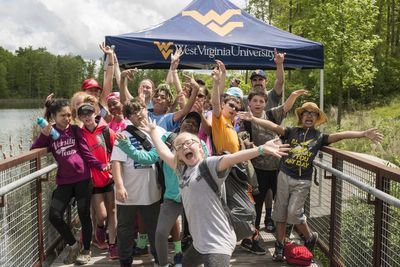 Students pose for a photo during the West Virginia Science Adventure Camp.