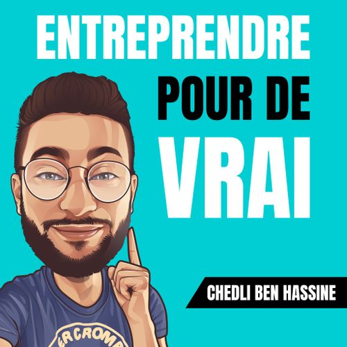 An illustration of WVU Tech grad Chedli Ben Hassine with the text "Entreprende pour de vrai"