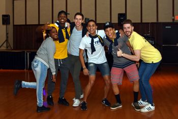 Students enjoy a decades-themed dance during Homecoming 2016.